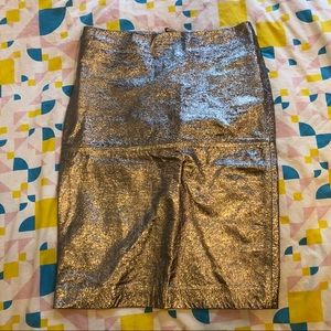 H&M mid length metallic leather skirt-new w tags